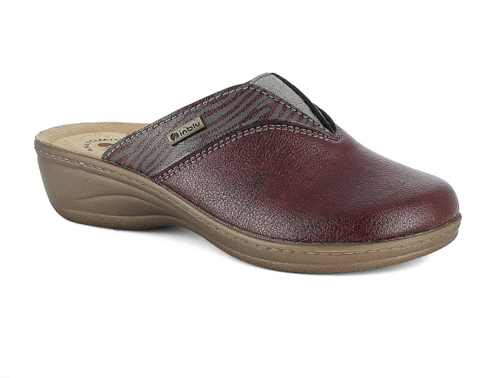 Inblu Man's Anatomic Orthopedic Winter Cozy Slippers Od04 Red Colour