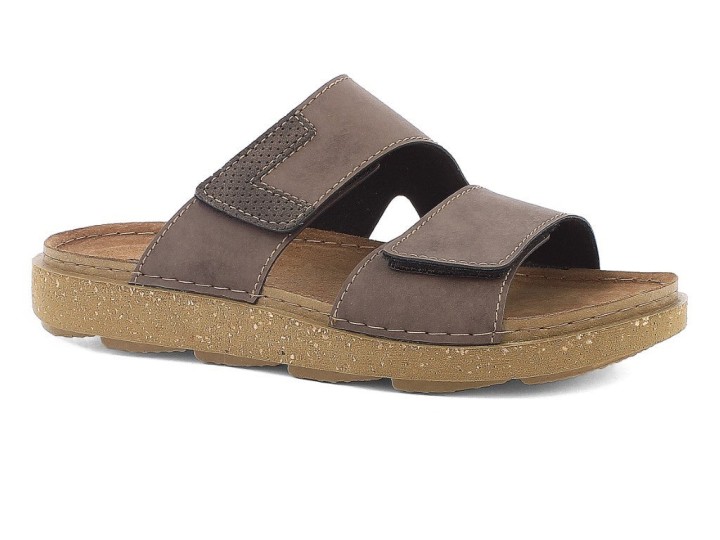 Inblu Man's Anatomic Orthopedic Summer Shoes Slippers Bv37 Brown Design