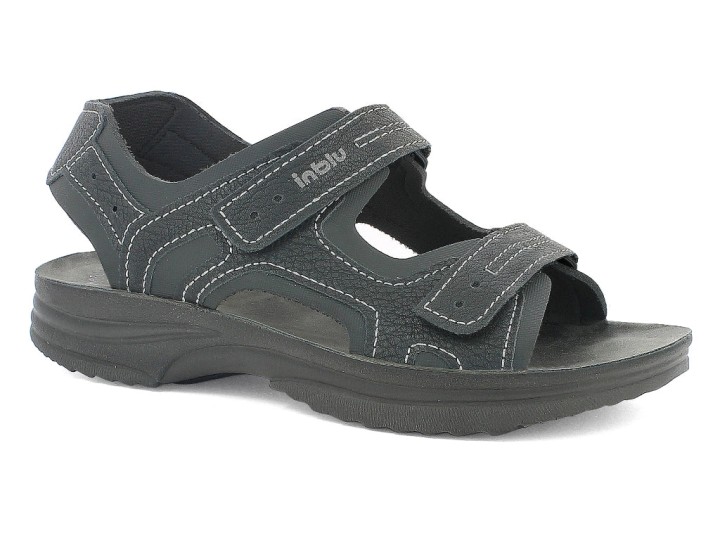 Inblu Man's Anatomic Orthopedic Summer Shoes Slippers Bv37 Grey Design