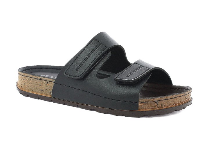 Inblu Man's Anatomic Orthopedic Summer Shoes Slippers Pv2 Total Black
