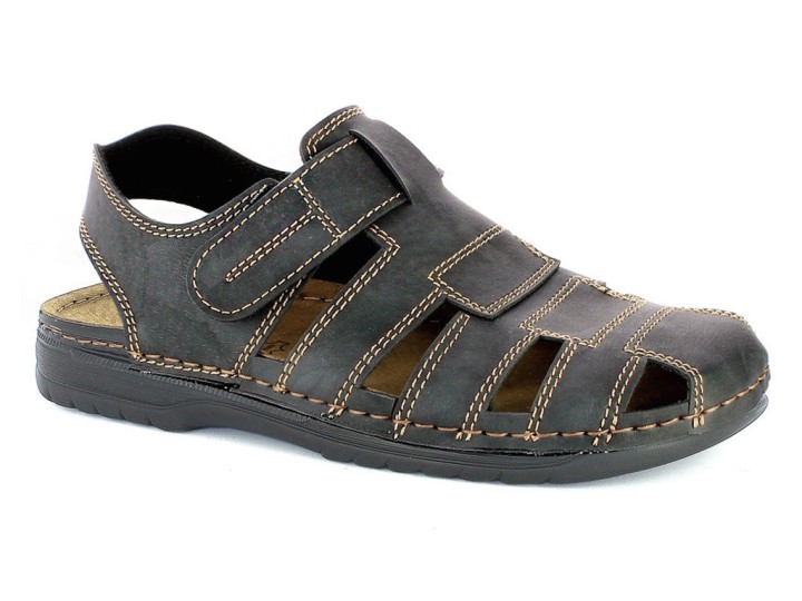 Inblu Man's Footwear Summer Sandals Shoes Bu14 Grey With Brown Colour