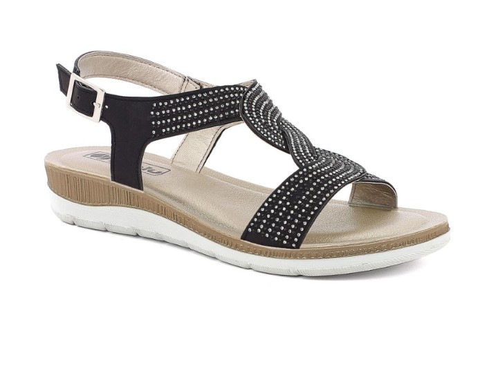 Inblu Woman's Anatomic Orthopedic Summer Shoes Slippers Bv33 Black Colour