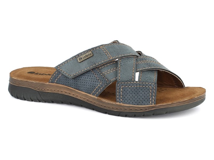 Inblu Man's Anatomic Orthopedic Shoes Slippers  Ba42 Denim Design