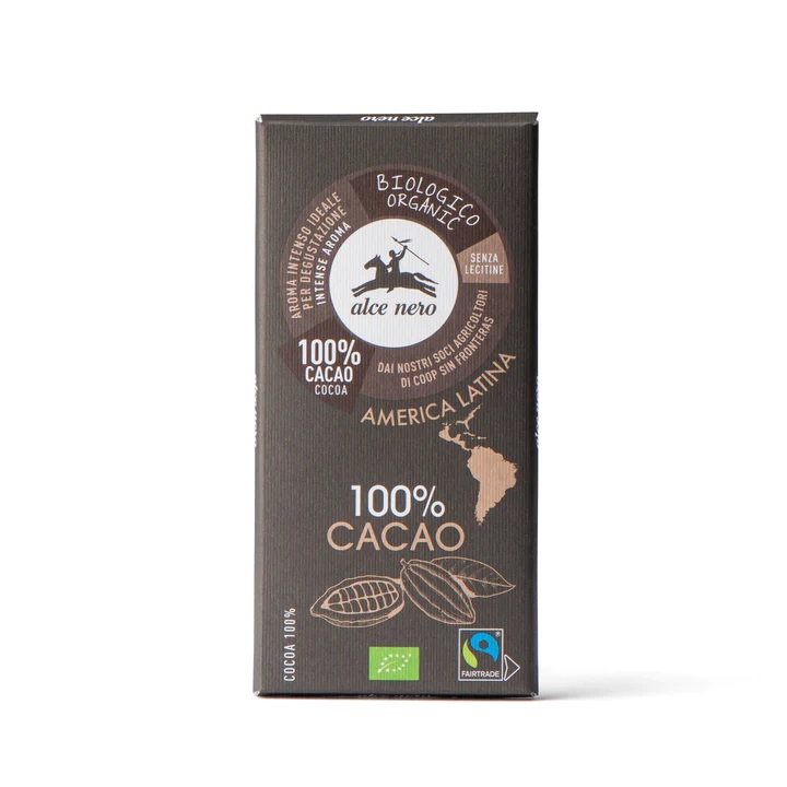 Alce Nero, BIO 100% Cacao Bar 50g