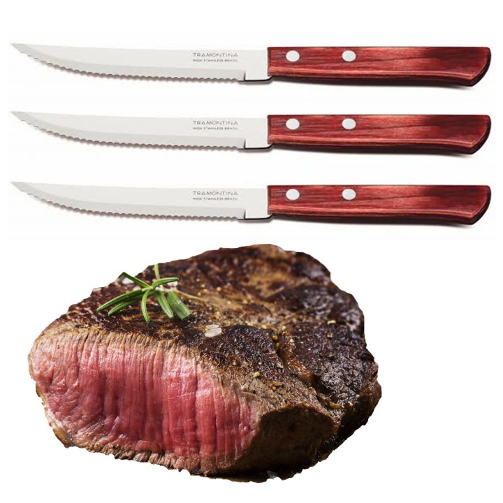 Set 6 X Tramontina Steak Knife 5&Quot; Polywood 21Cm 21199/764 P/P