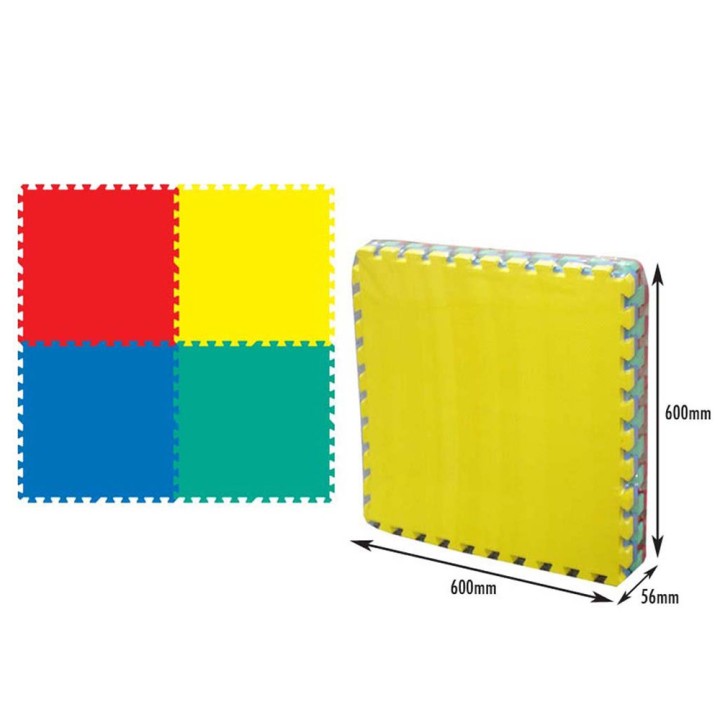 Πολλαπλής Χρήσης Puzzle Χαλάκι Δαπέδου 4 Τεμ - Fitness Flooring Mats 60Cm X 60 Cm X 1.2 Mm (2101Ks) - 1125225