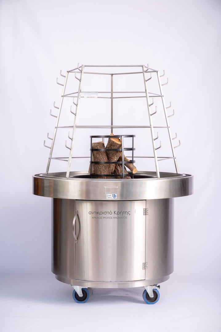 Bbq Grill Wooden Antichristian / Ψησταριά Ξύλου Κυκλική Αντικριστιέρα 10 Θέσεων Ανοξείδωτο Ατσάλι