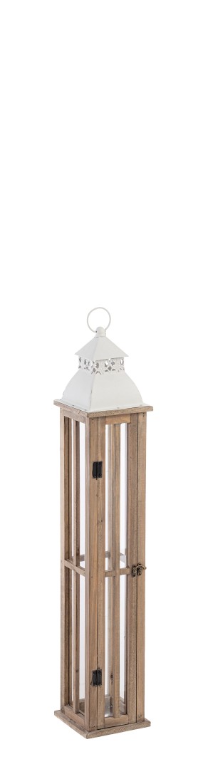 Floor Candleholder With Base White / Φανάρι Valto Λευκό 15,5X15,5Xh87Cm