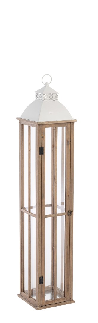 Floor Candleholder With Base White / Φανάρι Valto Λευκό 22X22Xh114Cm