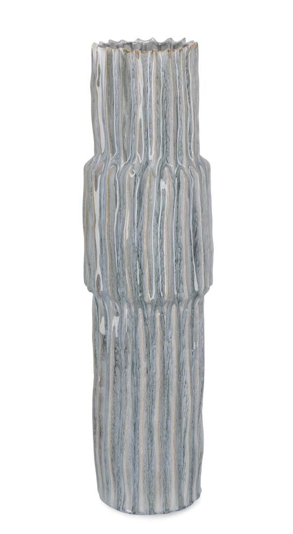 Decorative Vase Blue / Διακοσμητικό Βάζο Iku Μπλε H75Cm
