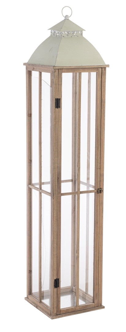 Floor Candleholder With Base / Φανάρι Valto Πράσινο 30X30Xh144Cm