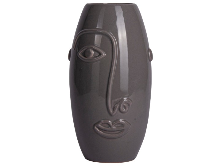 Decorative Vase / Βάζο Πρόσωπο Γκρι O8,5X15,5Cm