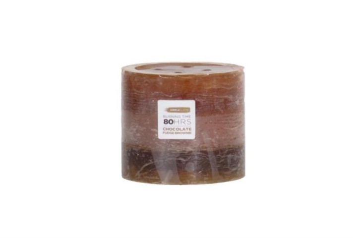 Candle Brown / Κερί Pillar Καφέ Καφέ 4X4Εκ