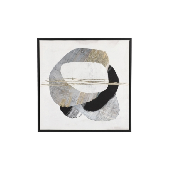 Indoor Wall Decorative Golden / Πίνακας Με Κορνίζα Sketch Χρυσό / Μαύρο 50X50Εκ