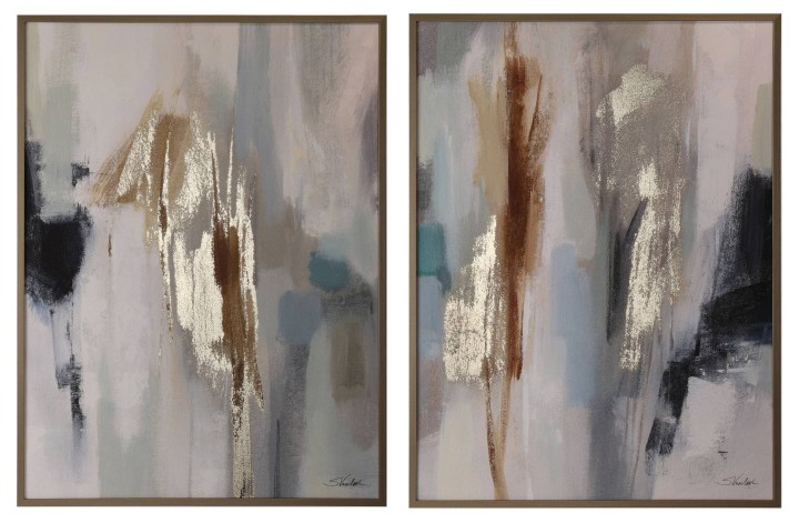 Indoor Wall Decorative Golden / Σετ Πίνακας Με Κορνίζα Lux Χρυσό 60X80Cm