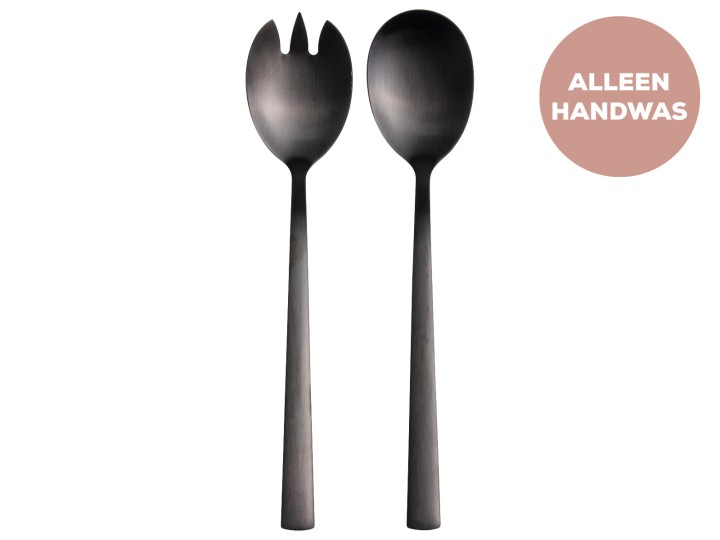Dining Serving Black / Σετ Σερβιρίσματος Σαλάτας Μαύρο 23,5Εκ