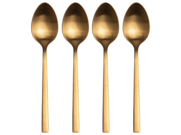Kitchen Spoons Golden Brown / Κουτάλι Καφέ Χρυσό Σετ 4