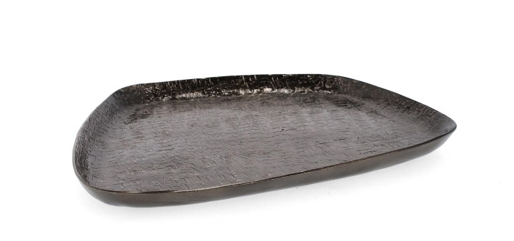 Table Decorative Grey / Διακοσμητική Δισκος Lathe Ανθρακί 30X28Εκ