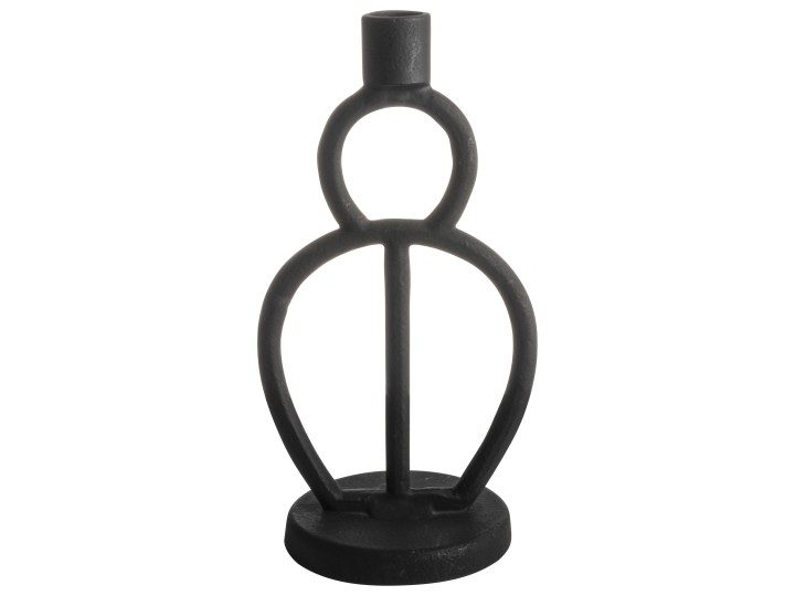 Decorative Indoor Candleholder Black / Κηροπήγιο Μαύρο Μεταλλικό 12,5X10,4X24Cm
