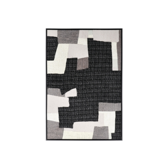 Indoor Wall Decorative White / Πίνακας Υφασμάτινος Με Κορνίζα Tim Μαύρο / Λευκό 82,6X122,6Cm