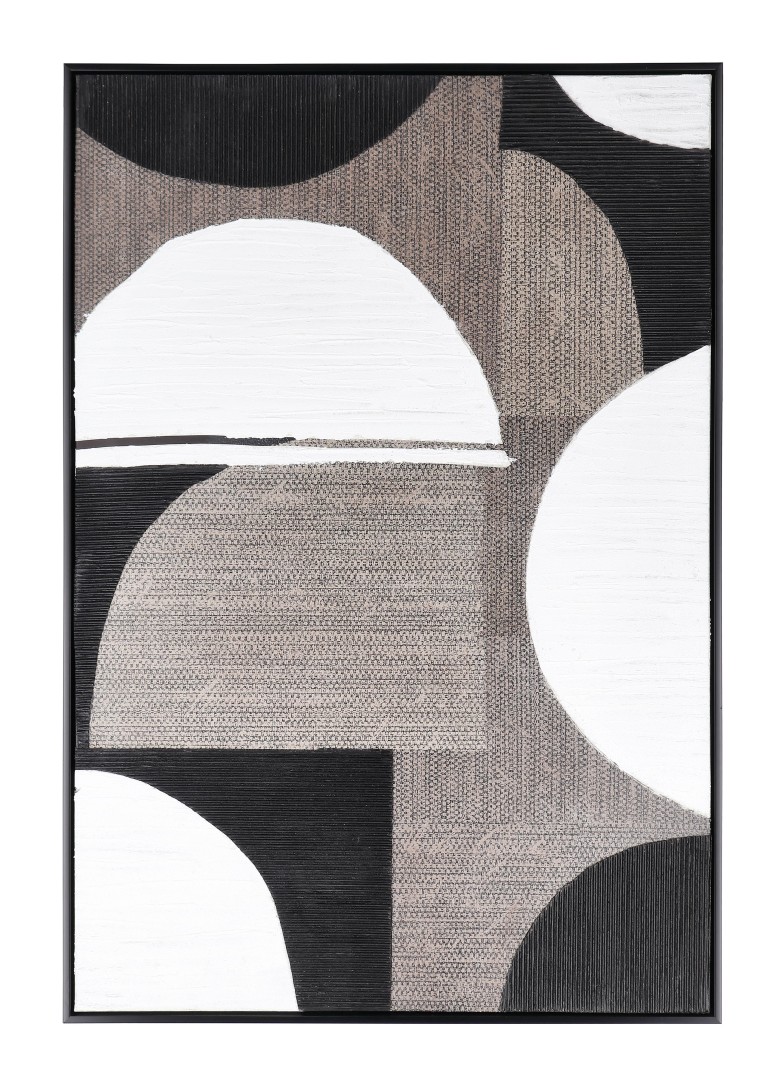 Indoor Wall Decorative White / Πίνακας Υφασμάτινος Με Κορνίζα Trim Μαύρο / Λευκό 82,6X122,6Cm