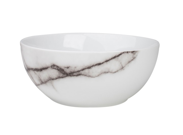Kitchen Bowl White / Μπολ Δημητριακών Marble Λευκό / Μαύρο 14Xυ6Cm 4Τμχ