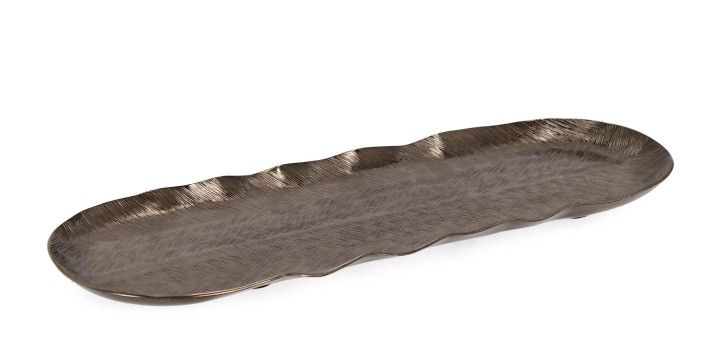 Table Decorative Grey / Διακοσμητικός Δίσκος Clamp Ανθρακί 40X13,5Cm