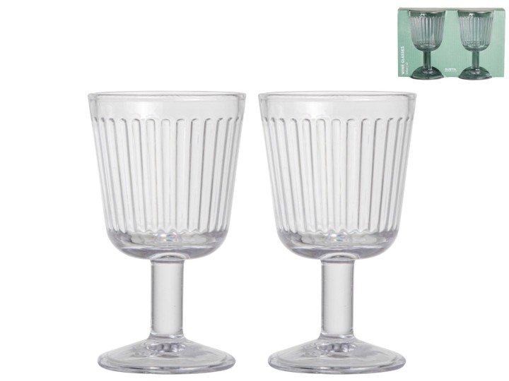Kitchen Drinking Glass / Ποτήρια Για Κρασί Σετ O8X14Cm 2Τμχ