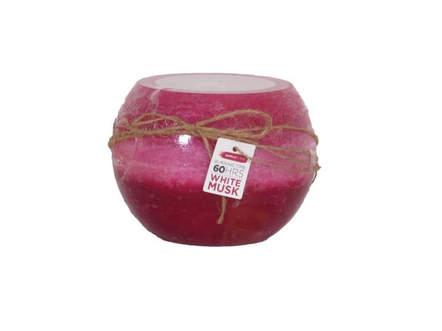 Candle / Κερί Μισή Μπάλα Μόσχος Fuxia 6X4,5Cm