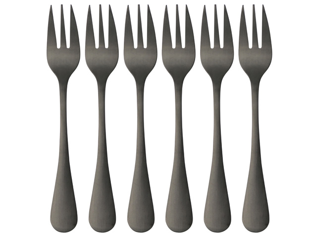 Dining Cultery Kitchen Fork Black / Πιρούνι Επιδόρπιου Μαύρο 6 Τεμ