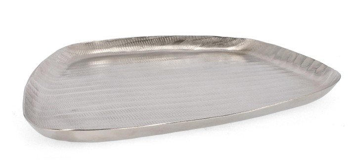 Table Decorative Silver / Διακοσμητικό Δισκος Chisel Ασημί 38X34Εκ