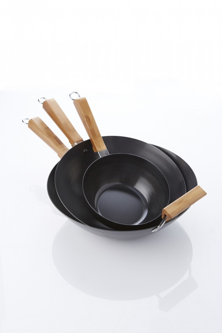 Kitchen Tool Pan / Pot / Γουοκ Pont Virgule Carbon Steel Με 2 Αντικολλητικές Επίστρωσεις 36Cm