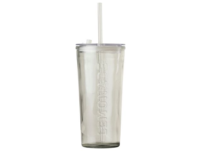 Kitchen Drinking Glass / Ποτήρι In A Jar Με Καλαμάκι 550Ml