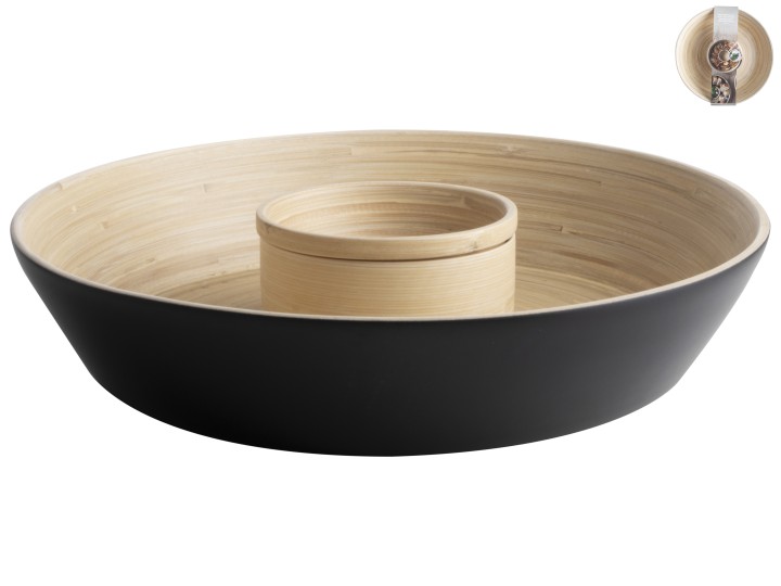 Kitchen Bowl Black / Μπολ Bamboo Μαύρο O29X6Cm