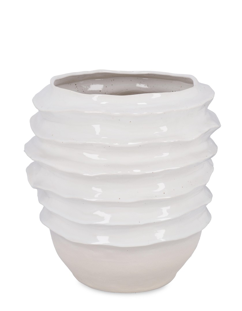 Decorative Vase White / Διακοσμητικό Βάζο Yori Άσπρο H46,5Cm