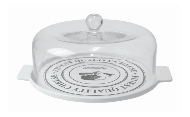 Dining Serving Dishes / Cheese Board Fromage With Glass Dome 32Cm