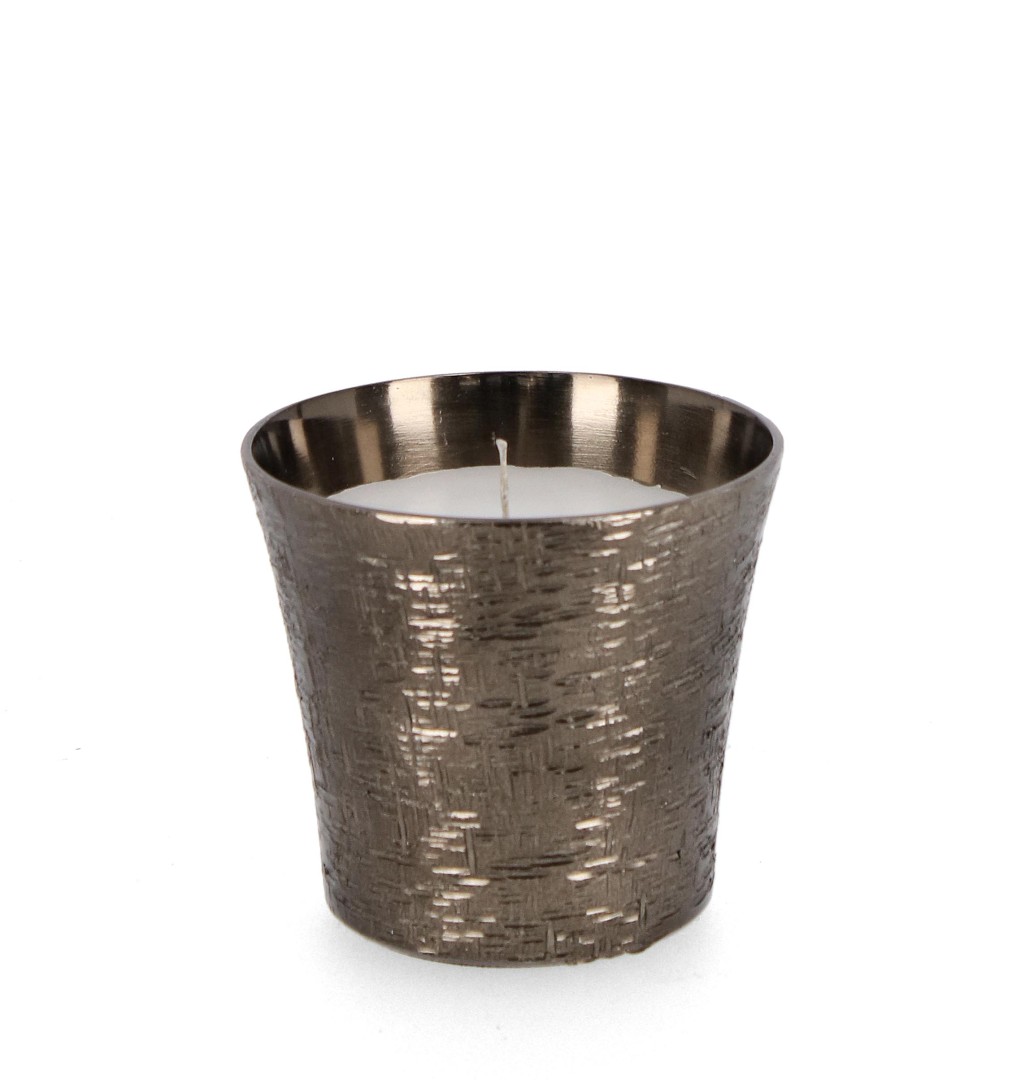 Decorative Indoor Candleholder Grey / Κηροπήγιο Lathe Ανθρακί Δ11Εκ