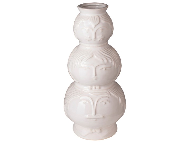 Decorative Vase White / Βάζο Με 3 Όψεις Λευκό O13,8X29,8Cm