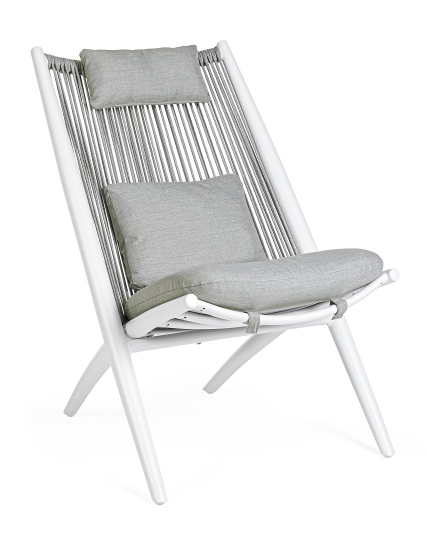 Outdoor Summer Furniture / Πολυθρόνα Εξωτερικού Χώρου Aloha Λευκή L66Xw84X98Cm