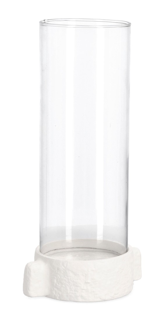 Decorative Indoor Candleholder White / Κηροπήγιο Hisar Λευκό H31Cm