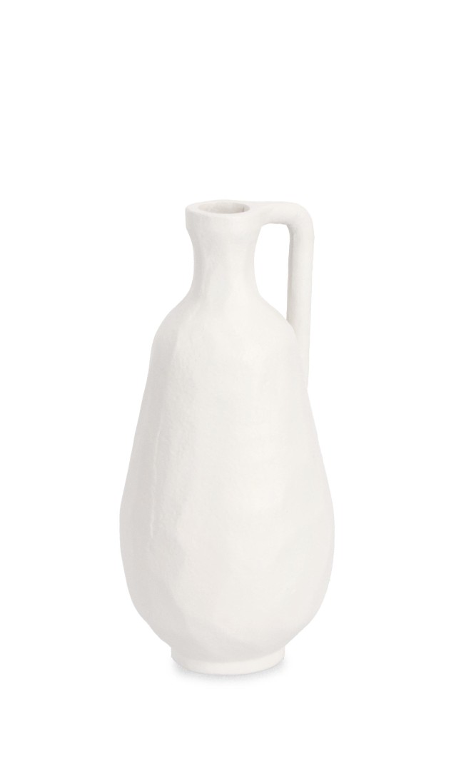 Decorative Vase White / Διακοσμητικό Βάζο Hisar Λευκό H23Cm