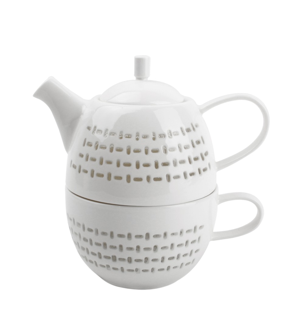 Tea Dining Set White / Σετ Τσαγιού Δαντέλα Λευκό 2 Τεμ