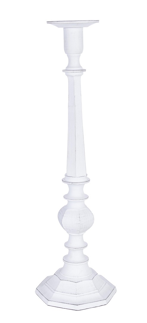 Decorative Indoor Candleholder White / Κηροπήγιο Chandana Λευκό H59Εκ