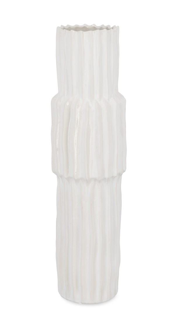 Decorative Vase White / Διακοσμητικό Βάζο Iku Λευκό H75Cm