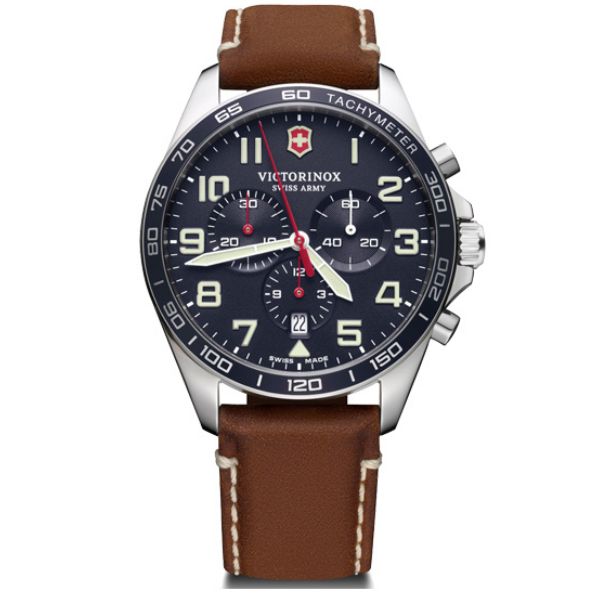 Fieldforce Chronograph, 42, Blue Dial, Brown Leather Strap (241854)