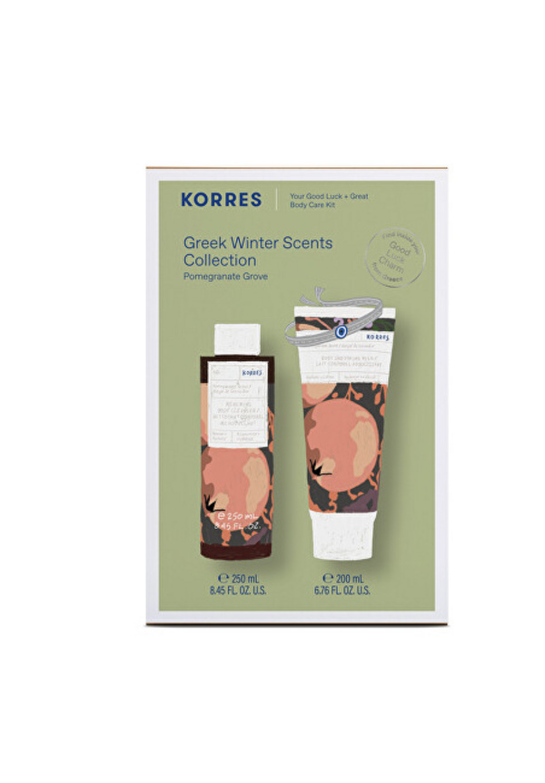 Korres Greek Winter Scents Pomegranate Grove Showergel 250Ml Body Milk 200Ml