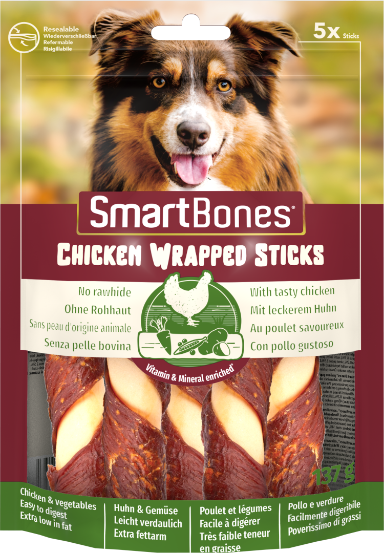 Smart Bones Chicken Wrap Sticks 5 Pieces - 125gr