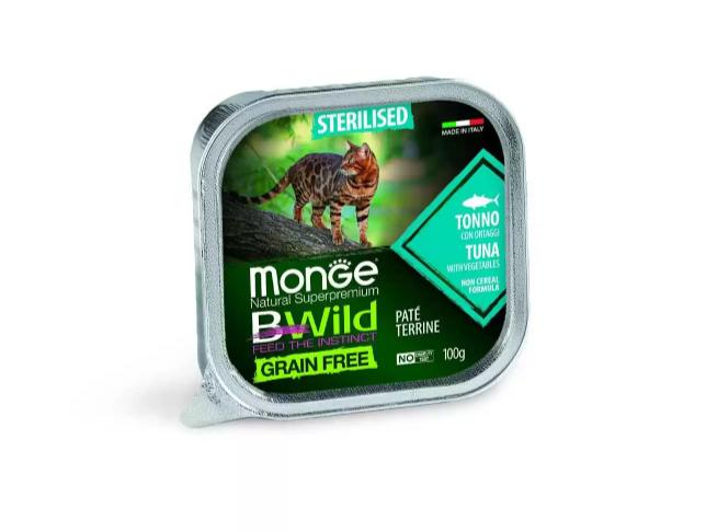 Monge Bwild Grain Free Pate Adult Sterilised Cat Tuna With Vegetables - 100gr