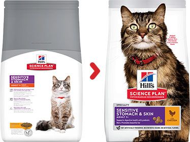 Hill's Science Plan Sensitive Stomach & Skin Adult Cat Food With Chicken - 300gr