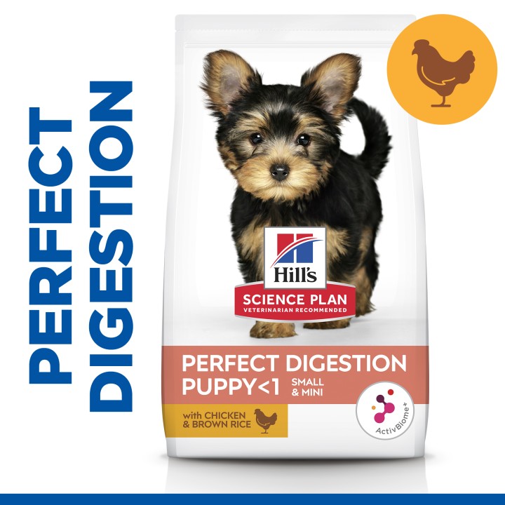 Hill's Science Plan Perfect Digestion Small  Mini Puppy Food With Chicken And Brown Rice - 1.5 Kg